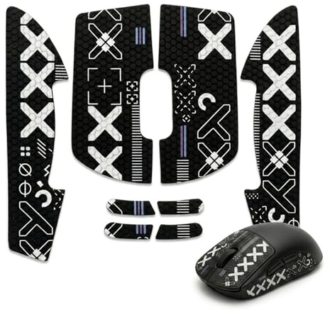 Maus Grip Tape kompatibel mit Logitech G Pro X Superlight 2 & G Pro Wireless, selbstklebend & rückstandsfrei, rutschfest, für bessere Griffigkeit & Kontrolle, optimale Präzision, ideal für Gaming