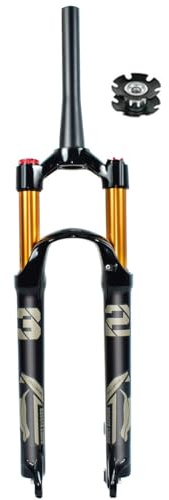 CZYWKDDPP Forcella Ammortizzata per Bicicletta 26 27.5 29 Pollici XC MTB Forcella Anteriore per Bici 120 mm di Escursione Blocco Sgancio rapido 9×100 mm Tubo sterzo Conico Freno a Disco da