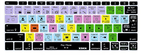 XSKN Final Cut Pro X 10 Tastatur Skin Funktionale Shortcut Silikon Tastaturabdeckung für MacBook Pro 13 Zoll A1708 (2016 Version, keine TouchBar) und MacBook 12 Zoll A1534