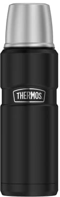 THERMOS STAINLESS KING Thermosflasche schwarz matt 0,47l - Edelstahl, absolut dicht, mit Trinkbecher, 12h heiß & 24h kalt, kompakt & robust für Reisen und Camping, BPA-frei