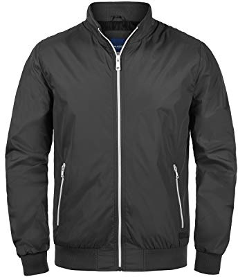 Blend Brad Herren Übergangsjacke Bomberjacke Nylonjacke mit Stehkragen, Größe:M, Farbe:Phantom Grey (70010)
