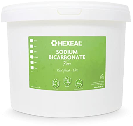 Hexeal Sodium Bicarbonate 10kg – 10kg Bucket of Food Grade Baking Soda for Cooking, Baking, Home Cleaning & Bath Bombs – Fine Powder, Deodorises & Removes Grime – FCC E500