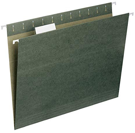 Smead Lot de 50 dossiers suspendus standard, vert standard, onglets réglables à coupe 1/5, format lettre (64029)