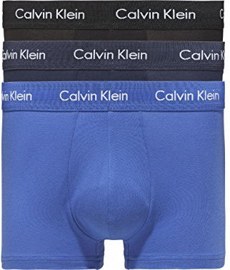 Calvin Klein Herren Boxershorts Low Rise Trunks aus Baumwolle mit Stretch, Mehrfarbig (Black/Blueshadow/Cobaltwater Dtm Wb), XL