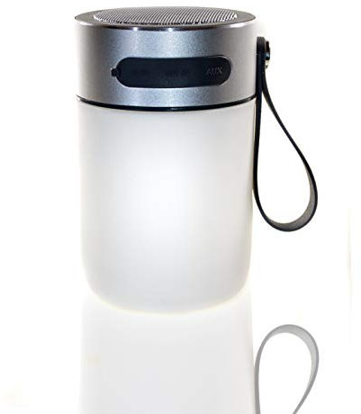 DbKW LED Bluetooth Lautsprecher, 8 SMD LEDs, USB Ladeport, 18 cm, Spritzwassergeschützt, Micro USB, Kopfhörer Anschluss
