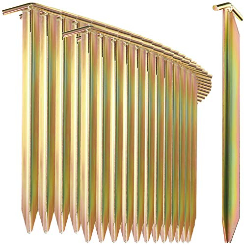 com-four® 32x Zelt-Heringe aus Stahl - Lange und robuste Erdnägel mit T-Profil für Camping und Outdoor - ideal für normalen und harten Boden