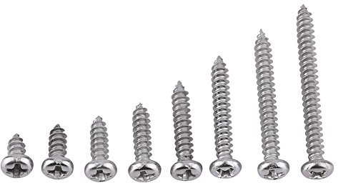 Vis autotaraudeuses, Fydun vis autotaraudeuses 200pcs M3 en acier inoxydable SS304 à tête plate bombée(Tête pan)