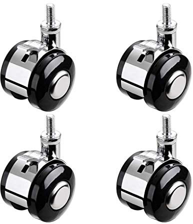 Lenkrollen für Möbel mit Bremse Set aus 4 Möbel-Rollen mit Gewindestift und Kugellager Schwenkrollen für Möbel Palettenmöbel oder als Transportrolle Möbelrollen Lenkrollen Lenkrad (8mm)