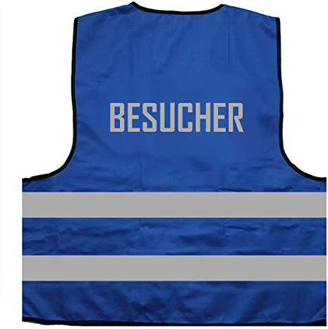 Warnweste - Signalweste - BESUCHER - Warnweste mit reflektierendem Aufdruck ID: 038