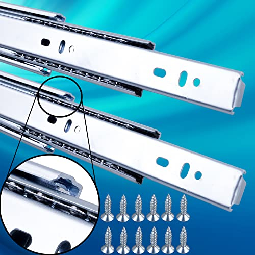Stahlia Schubladenschienen VOLLAUSZUG 45mm (20 Stück) Teleskopschiene 600mm Länge Auszugsschienen Rollenauszug Schubladenauszüge Schubkastenauszug