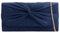 Leah Ward Women's Satin Wedding Clutch Bag Large Bow Soft Handbags Evening Purse (Navy Bow)