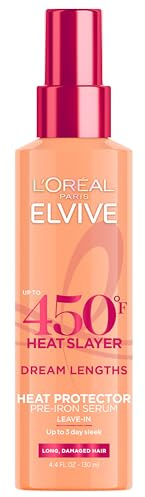 L'Oreal Paris Elvive Dream Lengths Heat Slayer Pre-Iron Spray Leave-In, 4.4 Ounce