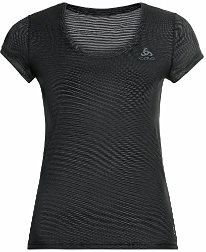 Odlo Damen Active F-dry Light Funktionsunterwäsche Kurzarm Shirt, Schwarz, XL EU