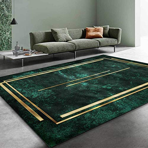 Bubble Kiss Nordic Gold Grün Muster Teppich Für Schlafzimmer Customized Große Wohnung Wohnzimmer Dekor Bereich Teppiche Nicht-Slip Bodenmatten-Grün. 160x230cm(63x91inch)