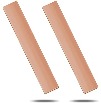 KINHARD 2 Pcs 105mm x 20mm x 3mm Metal Copper Bars T2 Red Copper, Flat Copper Bar Can be Used for Processing, Crafting, Hobby