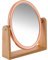 YEAKE Double Sided 10X Magnifying Makeup Mirror with Bamboo Stand,Small Desk Table Mirror with 360° Rotation,Standing Portable Cosmetic Mirror,Good for Tabletop,Traveling(Rose Gold,Oval)