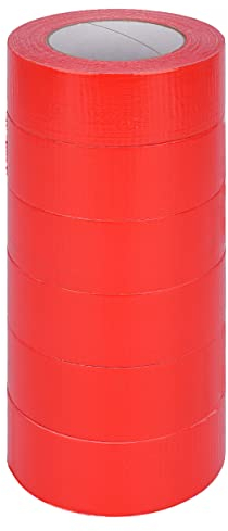 verpacking Premium Panzertape 50 m x 48 mm Rot Gewebeband Gaffa Tape Reparaturband hohe Klebekraft Klebeband mit Naturkautschuk-Kleber (6 Stück)