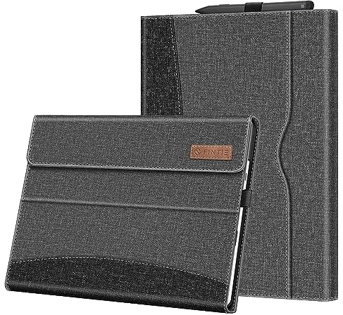 Fintie Hülle für Microsoft Surface Pro 11/10 / 9 (2024-2022) 13 Zoll - Multi-Sichtwinkel Kunstleder Tasche Schutzhülle mit Dokumentschlitze Stift Halter, Type Cover Kompatibel, Grau