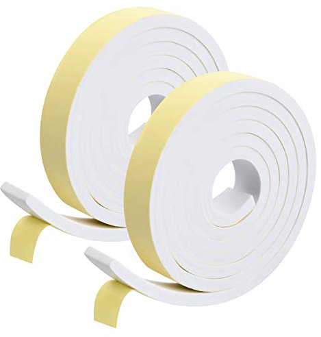 Dichtungsband Selbstklebend,2 Rollen 2 m Dichtband Selbstklebend Gummidichtung 15mm x 10mm,Dichtungsband für Tür Fenster Bad Dusche, Anti Kälte-Wind Lärm und Kollision -Weiß