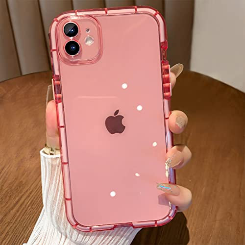 QLTYPRI for iPhone XR Case, Glow in the Dark Phone Case Soft Slim Silicone Shockproof Protective Cover, Anti-Scratch Transparent Clear TPU Bumper Phone Cover for iPhone XR – Pink
