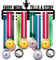 PandaHall Medaillenhalter Präsentationsständer Jede Medaille Erzählt Eine Geschichte Medaillenhalter Auszeichnungen Band Cheer 3 Lines Sport Award Rack Wandhalterung Rahmen Gymnastik Softballhalter