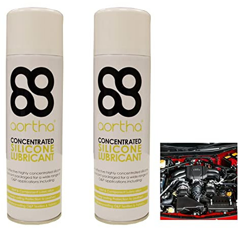 Silicone Lubricant Spray 2 x Jumbo 500ml Cans - (2 Units) for lubrication, waterproofing, adhesive prevention