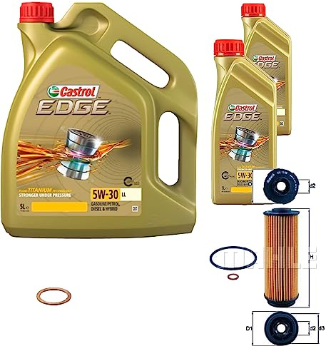 Inspektionspaket 7L 5W-30 für 2 Coupe G42 3 Gran Turismo F34 3er G20, G80 | Motoröl EDGE 5W-30 LL Ölfilter Dichtring