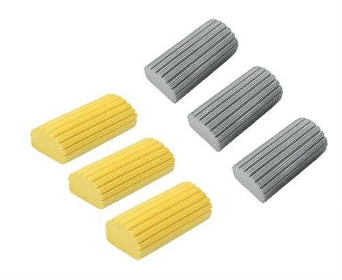 6 Nassreinigungsschwämme (3 grau + 3 gelb) zur Reinigung von Lamellen, Glas, Bodenplatten, Lüftungsschlitzen, Geländern, Spiegeln, Fensterschienenrillen und Armaturen