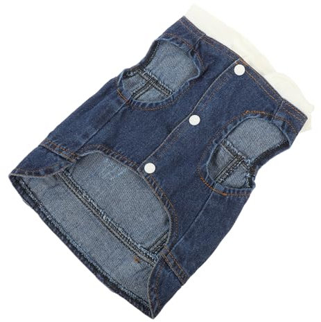 Beaupretty Welpenweste Hoodie -Sweatshirt Jeans-Overalls Für Hunde Hunde-Jeansweste Jeansmantel Für Hunde Jeansweste Mit Katze Jeansweste Für Hunde Hunde-Denim Weiß Pyjama Der Hund