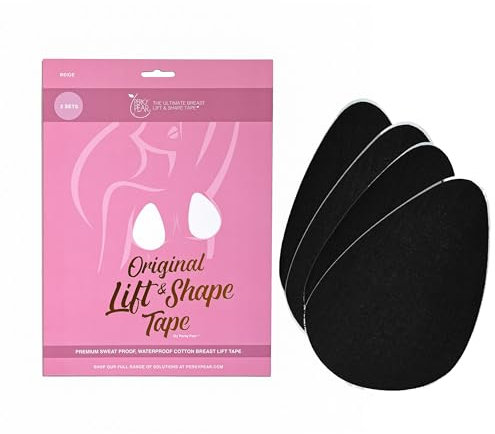 Perky Pear Original Lift & Shape Boob Tape [A-G Cups] - 2 Pairs of Boob Tape & 3 pairs Nipple Protector covers - Colour Options (A-B, Black)
