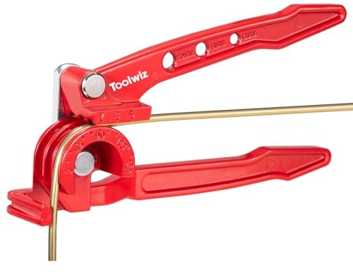 Toolwiz Piega Tubi Manuale 3-in-1 Piegatubi Rame 180 Gradi Curvatubi manuale Per Piegare Il Tubo Da Rame, Alluminio, Ottone 6mm 8mm 10mm, Rosso, mis à jour