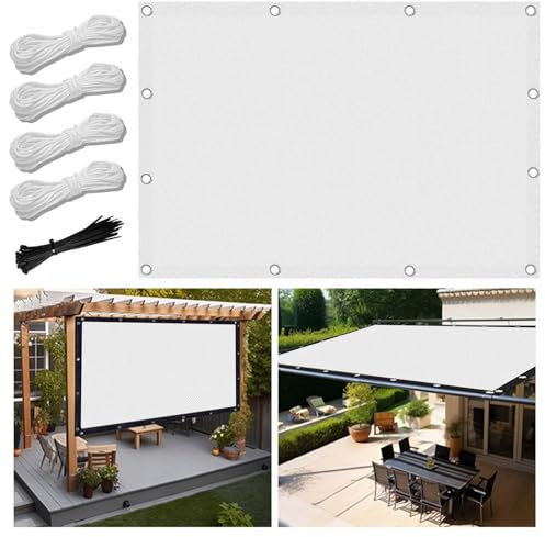 Sonnensegel Nach Maß mit ösen 0.5x2m Segeltuch mit ösen im Viele Größe und Farben, Schattierungsnetz inkl Befestigungsseile, UV-Schutz, Wetterfest für Garten Terrasse Balkon Weiß