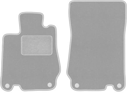 Velours-Fußmatten passend für Mercedes SL R230 2001-2011, Grau, OSLO | passend für Roadster; Velours-Teppich (Polypropylen), ca. 6,5 mm; rutschfest, vormontierte Befestigungen (Typ MS)