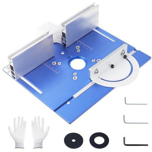 Gueenky Placa de Inserción de Mesa de Fresadora, Mesa Fresadora para Madera Aluminio Placa de Inserción de Router para Bancos de Trabajo de Madera