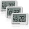 Bresser Tempy Thermo-Hygrometer, Set mit 3 Stück, für Klimakontrolle, Temperatur und Luftfeuchtigkeit, Gesichtsanzeige, magnetische Befestigung