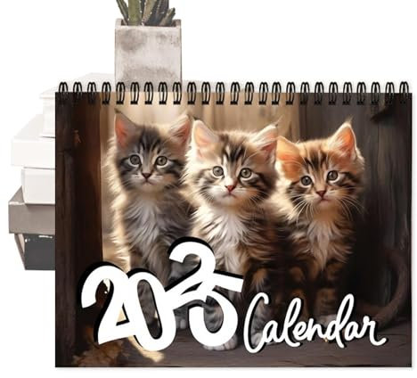 Katzenkalender, Tageskalender,Monatlicher Wandkalender mit süßen Katzen | 21 x 28 cm, bezaubernder Katzenkalender, Familienplaner und Tagesorganisator, hängender Kätzchenkalender für Zuhause, Familien