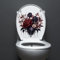 Skull Rose Flower Butterfly Toilet Cover Sticker Decals,Spring Flower Leaf Butterfly Waterproof Toilet Lid Tank Seat Decals Cistern Self-Adhesive Bathroom Wall Sticker