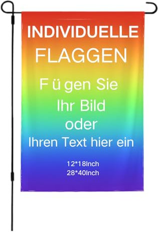 Custom Garden Flag, Personalisierte doppelseitige Gartenfahne mit Ihrem eigenen Foto/Text/Logo, Anpassbare Outdoor-Dekoration für Heim und Garten, Langlebig und Farbbeständig, 12,5 x 18