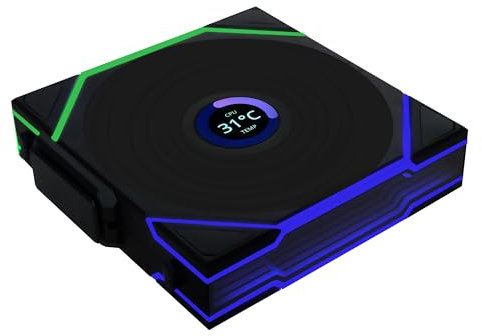 Lian Li UNI Fan TL - Ventilador inalámbrico para PC LCD (120 mm, RGB, para videojuegos, ventilador PWM, 26 ledes ARGB, hasta 1900 rpm, sistema de conexión, alto flujo de aire, baja vibración,