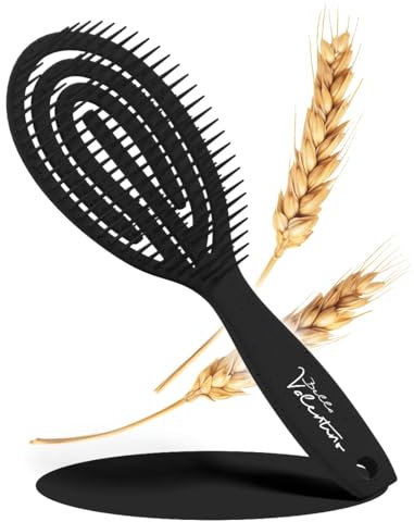 BellaValentino Haarbürste ohne Ziepen – Entwirrbürste für Damen, Herren & Kinder – Detangler Bürste – Perfekt für Locken, lange, kurze & nasse Haare – Nachhaltige Haarpflege – hitzebeständig (Schwarz)