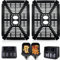 Air Fryer Replacement Parts for Cookwise 9L Dual Air Fryer Visual WindowTower Vizion 8L Digital Dual Air Fryer, 21.5×15.3 CM Air Fryer Grill Pan Grill Plate Crisper Plate Accessories Tray Rack