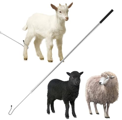 Eikioly Gancho para patas de ovejas, 35 cm de longitud, palo de pastor para ovejas y aves de corral, longitud ajustable, dispositivo de captura para granjas y granjas