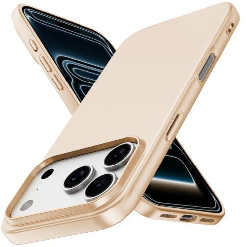 X-level für iPhone 17 Pro Hülle, Dünn Weich Case, Gold | Handyhülle Soft Silikon Bumper Cover Kratzfeste Schutzhülle