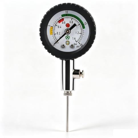 Portable Ball Pressure, Accurate Metal Air Pressure Barometer Tool Inflation Measurement Device for Basketball Football Volleyball