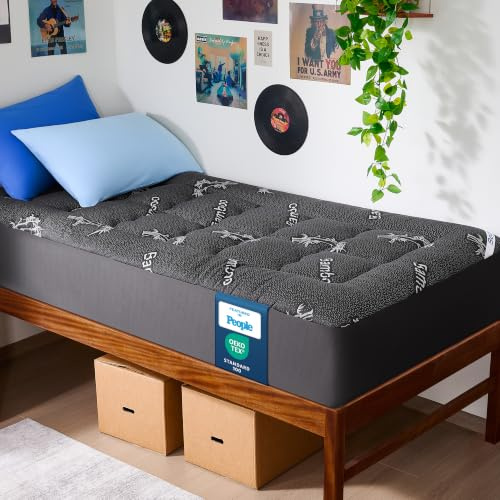 BEDLORE Matratzen Topper 90x200cm Weich, Maschinenwaschbar & Dunkelgrau | OEKO-TEX Standard 100. Atmungsaktiv, schadstofffrei & hautfreundlich. Bezug 30-60°C pflegeleicht. Tasche bis 30cm