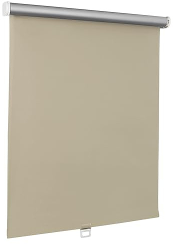 Print Cycero packaging Springrollo Thermo - Mittelzugrollo - Sonnenschutz, Sichtschutz, Blendschutz - 200 x 180 cm beige - Schnapprollo - Verdunkelungsrollo - Stoff Rollo - Thermorollo