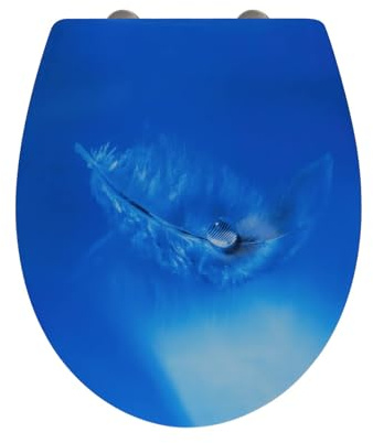 Fanmitrk WC Sitz mit Absenkautomatik, Toilettendeckel Duroplast, Klodeckel mit Schnellverschluss, Klobrille Montage von oben, Toilettensitz mit Motiv