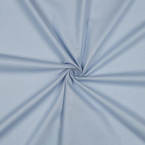 VmG-Store Baumwollstoff Uni 100% Baumwolle Meterware ab 50cm Oeko-Tex zertifiziert für Kleidung DIY Nähprojekte Patchwork Deko (111 Baby Light Blue, 200 x 148cm)