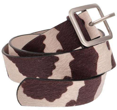 FRCOLOR Damen Taillengürtel mit Kuhfell Imitat PU Verstellbarer Westernhosengürtel für Alltag und Freizeit