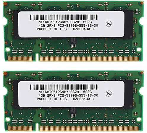 Janasiba 2X 4 GB DDR2 Laptop Ram 667 MHz PC2 5300 SODIMM 2RX8 200 Pins für für Laptop Speicher